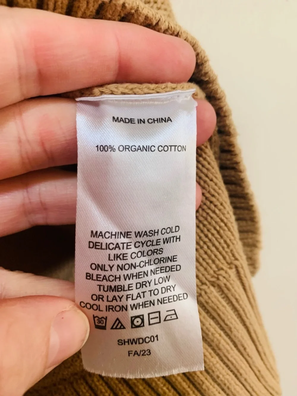 Quince Organic Cotton Cropped Cardigan camel size small - Picture 4 of 6